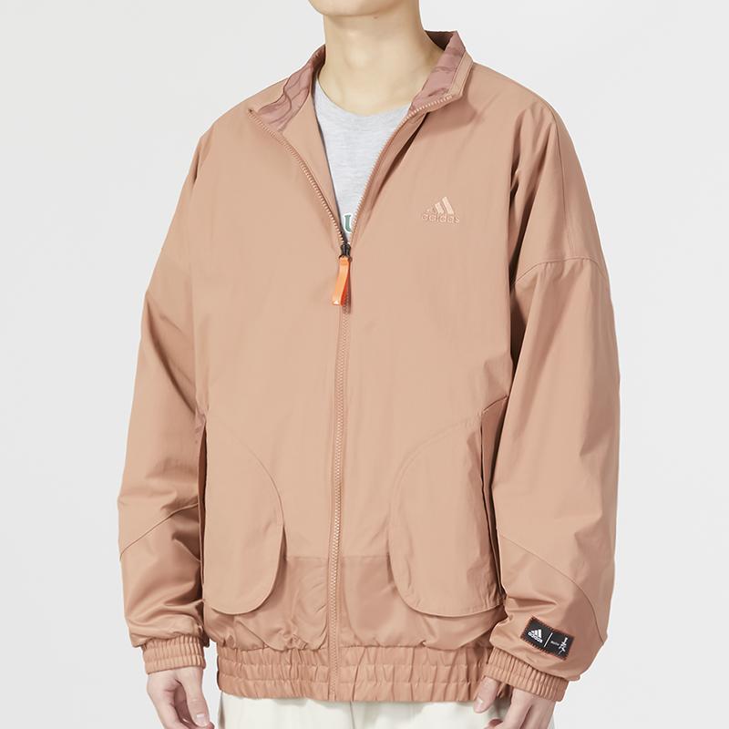 Adidas Cm Com Wv Track Jacket Solid Color Casual Stand Collar Outerwear Men Outerwear Coral HZ3038