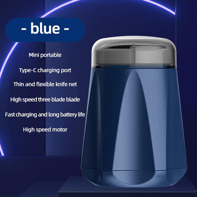 Portable Rechargeable Men's Electric Beard Shaver - Compact Travel Design