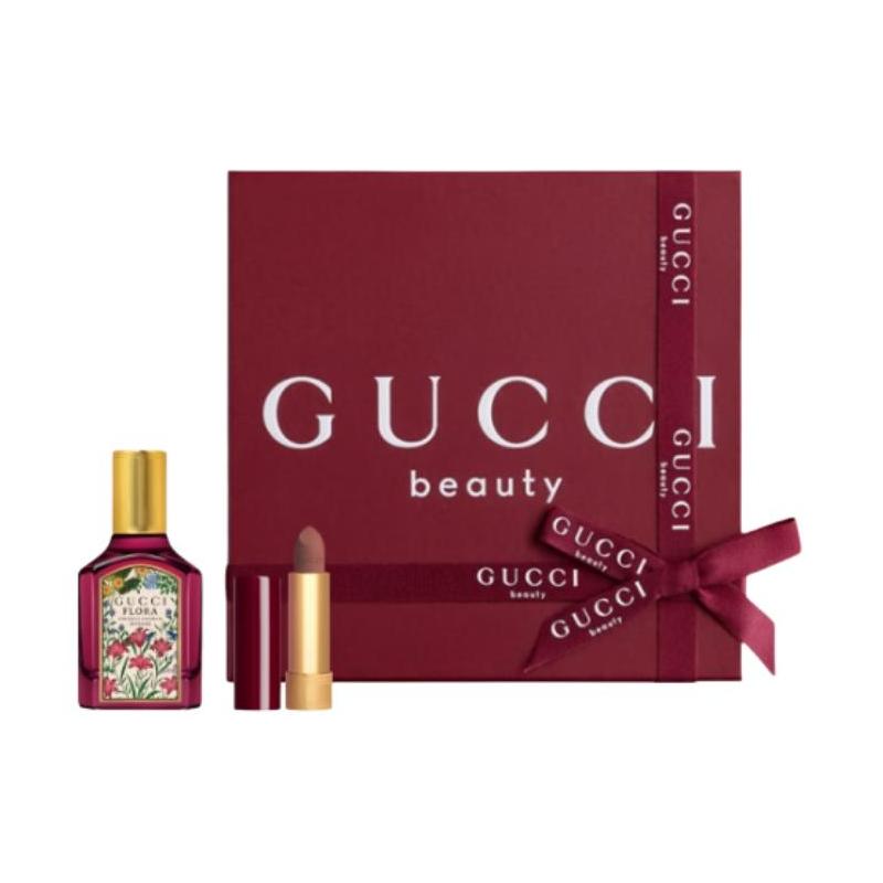 Gucci Набор парфюмерии Qimeng Fuzhi Помада в золотом тюбике Цвет Бархатный туман Набор из двух предметов: Парфюм Qimeng Gardenia 30 мл + Помада Золотой Бархат #128 3,5 г