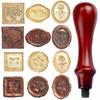 20 Pcs/set Zinc Zinc Zinc Alloy Vintage Rose Wax Seal Set Golden Envelope Sealing  Wedding Stationery