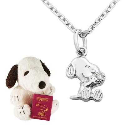 Snoopy Diamond Petit Necklace превратите его в мягкую игрушку Серебро 925 пробы Официальные товары PEANUTS Персонаж [Shinjuku Ginnokura] (Сделать набор) Женский