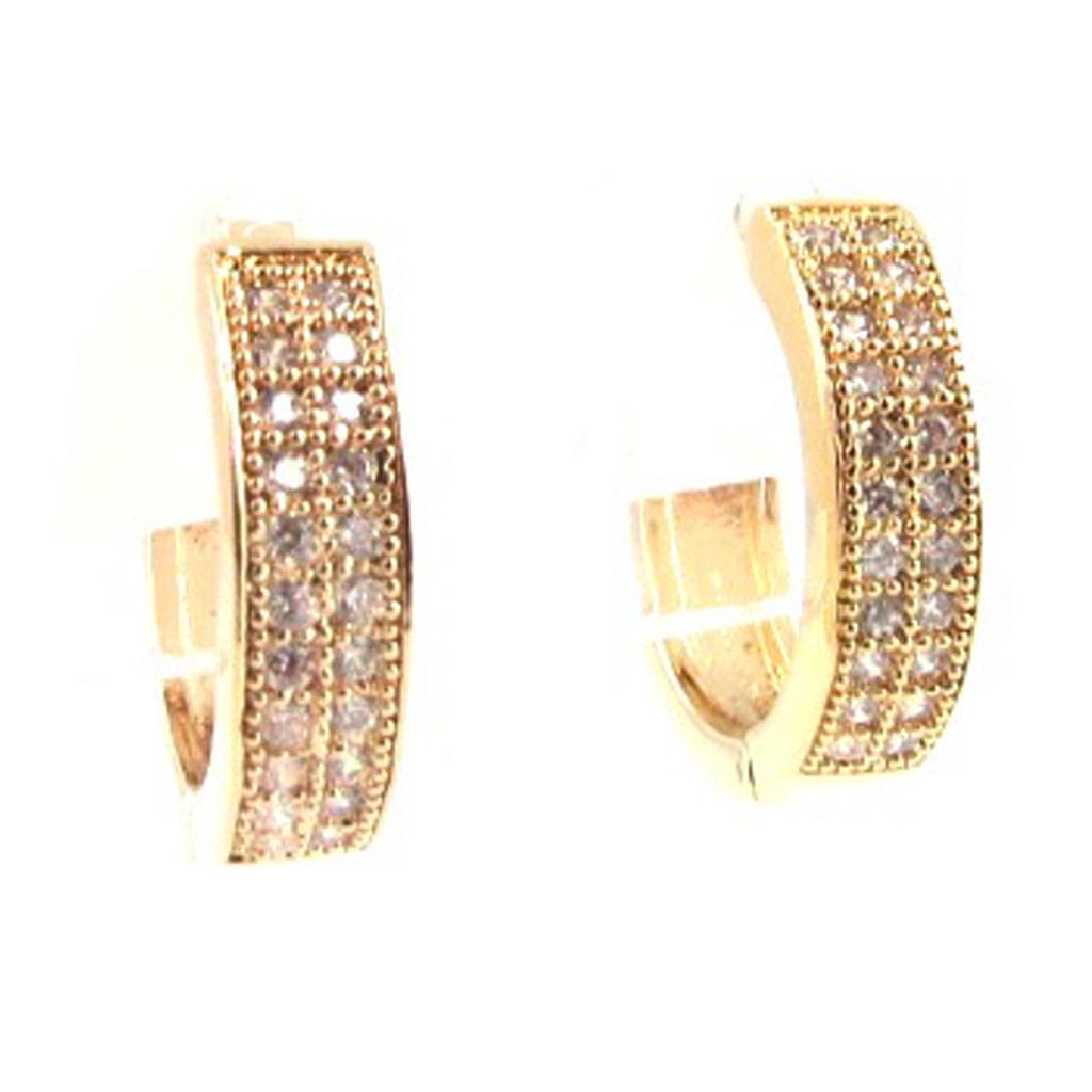 Les Trésors De Lily [L1836] - Gold Plated Creoles 'Goddess' White Gold - 15x3 Mm