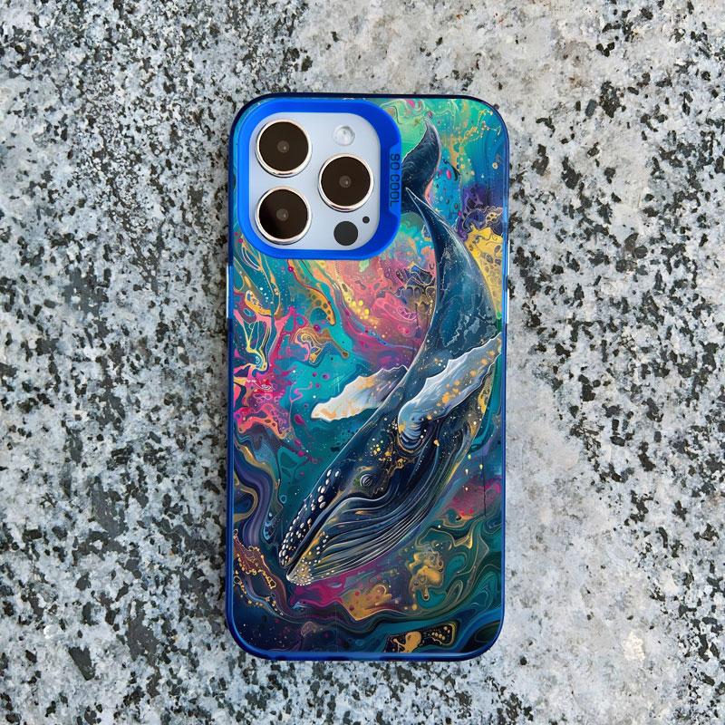 Чехол для телефона «Космический Океан Акула-кит» для IPhone 16 15 14 Pro Max 13 11 12 Pro Max Mini 16 15 14 Plus Ударопрочный Лазерный Чехол Fundas