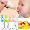 Baby Food Feeder, 3 Oz Silicone Baby Feeder, 3 Colors Baby Food Dispensing Spoon, Baby Food Squeezes Spoon For Boys Girl Kids Toddlers