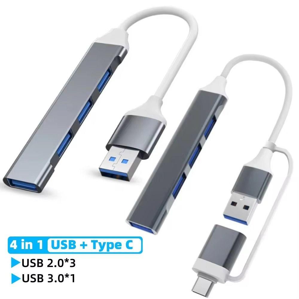 Aluminium Alloy USB-C HUB 4 IN 1 USB 3.0 Docking Station Universal Type-C Splitter  U Disk