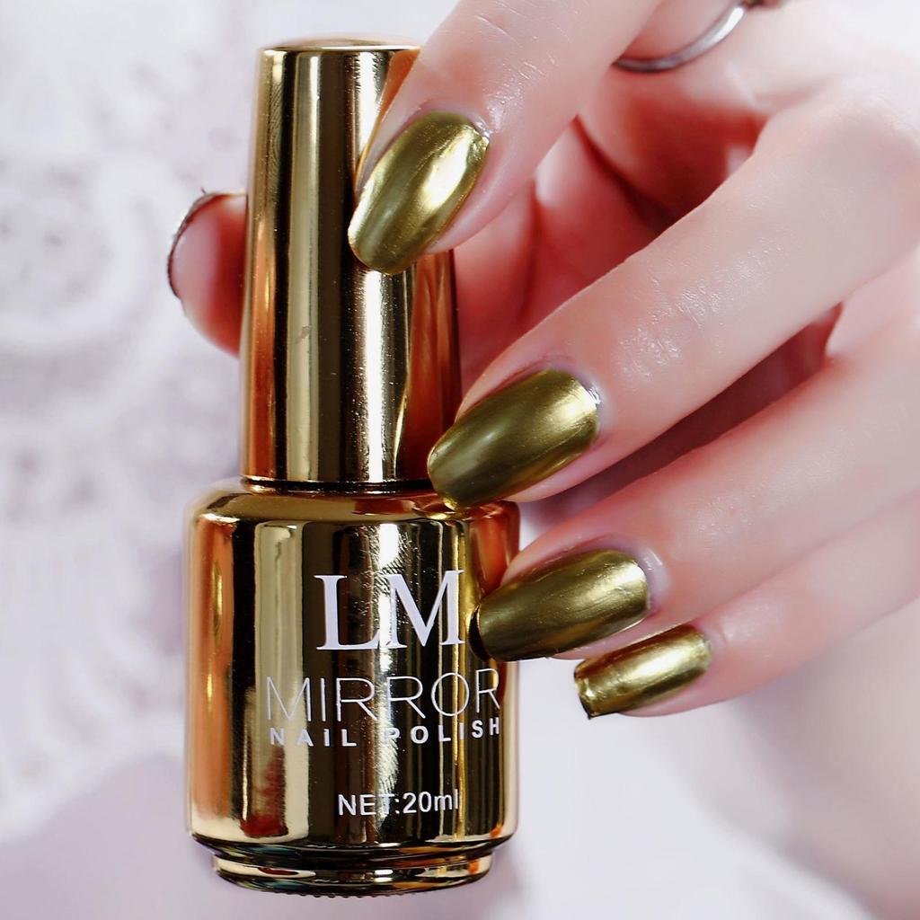 Women 20ml Quick Drying Lasting Metallic Mirror Effect Nail Art Polish Varnish Tool Manicure Gift