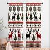 2 шт. Шторы с цифровой печатью, Нордический узор Fair Isle с оленями, рождественскими елками, снежинками, красный, черный, Уютный стиль свитера - C