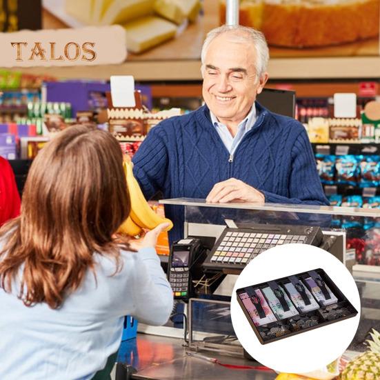 Лоток для денег в кассе с металлическим зажимом, 4 отделения, дизайн кошелька Cashier Secure, практичная замена вставки для кассового аппарата