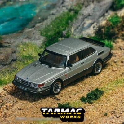 Tarmac Works 1/64 Saab 900 Turbo Серебристый Металлическая Модель - Серия GLOBAL64
