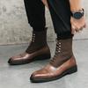 FashionBrand Luxury Designer Brand Dress Office Shoes for Men Genuine Leather Fashion Chelsea Casual Boots Retro Ankle Boot Footwear