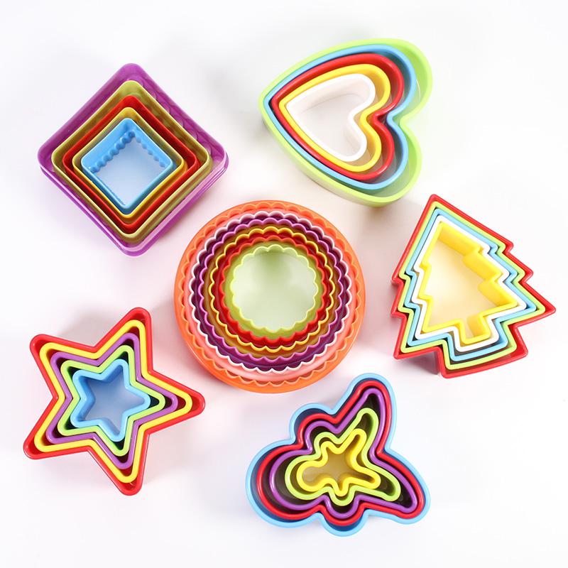 Multi-style Plastic Circle Cookie Cutter, Fondant Cake Biscuit Cutter Mold Tools Set Decorating For Kitchen (Colors May Vary)
