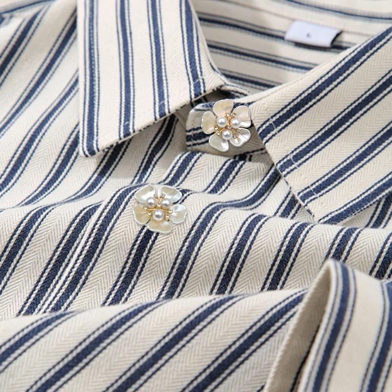 1 шт. Ювелирные изделия Жемчуг Пятилепестковый цветок Форма Подарочные аксессуары Изысканная накладка на пуговицу Свадебные запонки Элегантные 32/29x17 мм