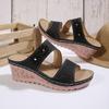 2025 New Plus Size Wedge Slippers Women's Shoes Summer Cutout Wedge Fish Mouth Wedge Platform Beach Slippers