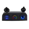 3 Hole Tent Base 4.2A Dual USB Charger 12V DC Voltmeter Led Power Outlet Socket for Car Motorcycle Boat ATV