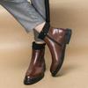 Мужские высокие кожаные ботинки Модный дизайнерский стиль Вечеринка Свадьба Отдых на природе Бизнес Мотоцикл Мужские ботинки Прогулочная обувь