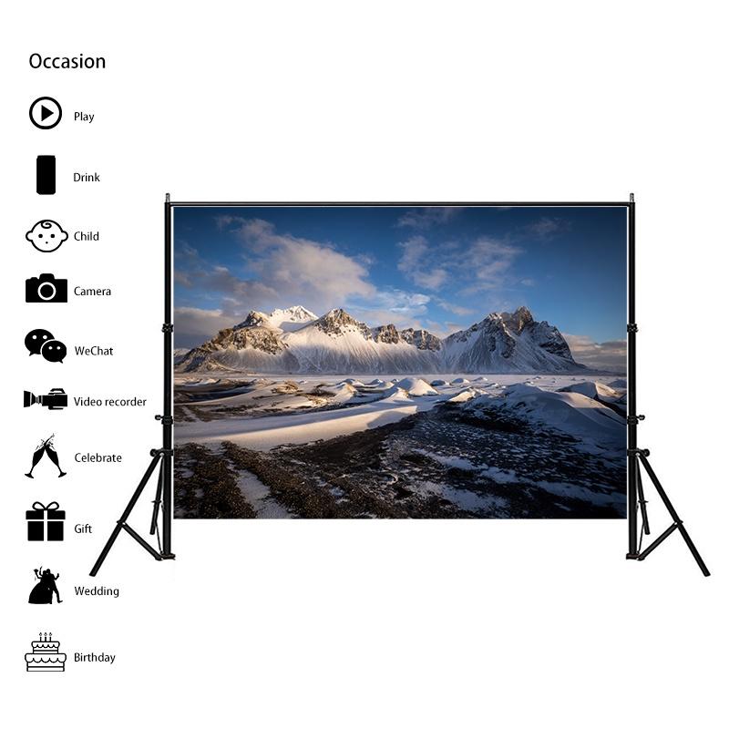 Winter Nature Landscape Photography Background Snow Mountain Forest Studio Photo Backdrops Christmas Theme Living Room Wall Hanging Tapestry Decor