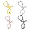 Fashion Trend Brooch Doctor Nurse'S Stethoscope Brooch Medical Jewelry Pin