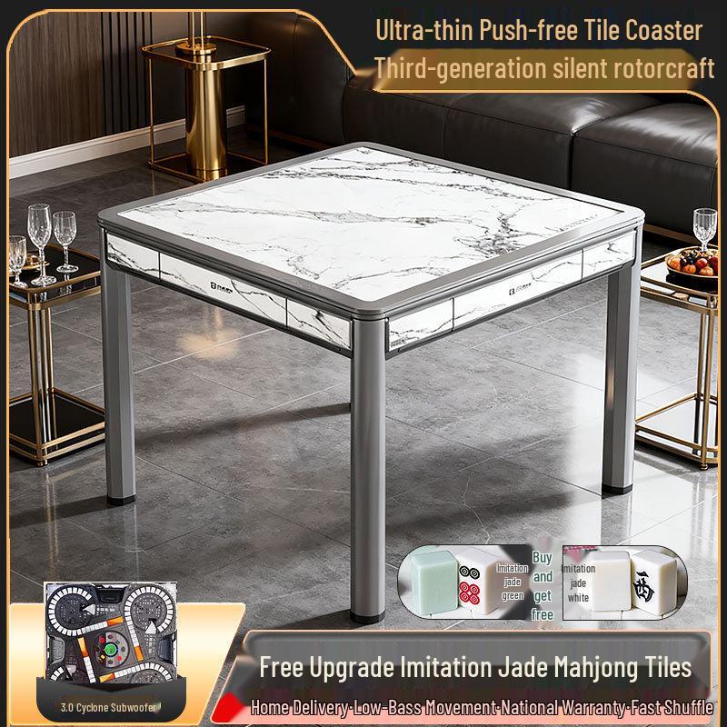 2024 Dual-Use Gyroscope Roller Coaster Mahjong & Dining Table - Automatic & Quiet, Perfect for Home