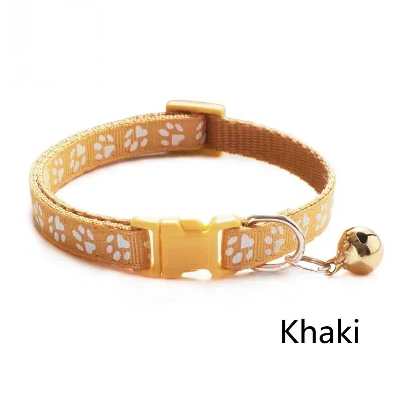 Cat Dog Universal Collar Adjustable footprint Pet Collar with Bell and PP Material Separator Reflecting Safety Bucket Solid Safe
