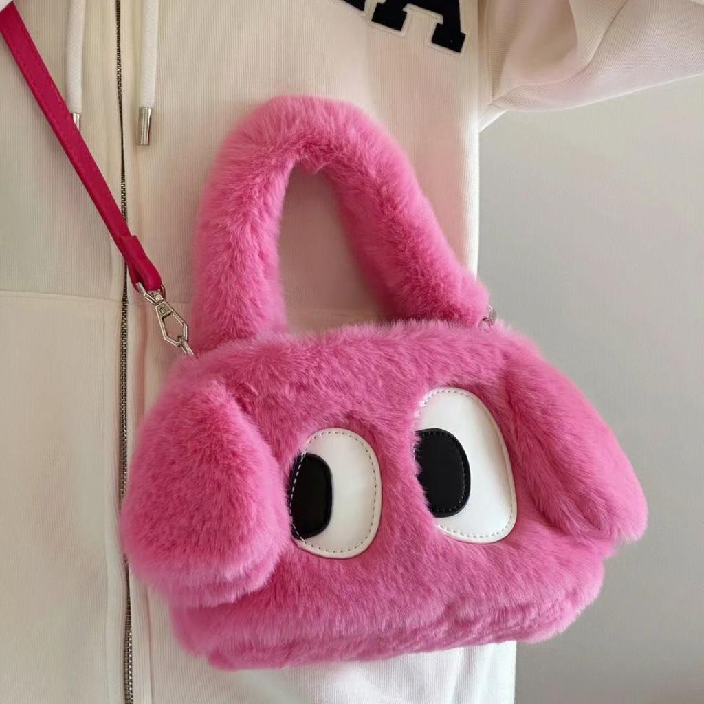 Зимняя популярная меховая сумка, женская, милая плюшевая сумка-переноска в виде мультяшного щенка, на одно плечо, кроссбоди, женская