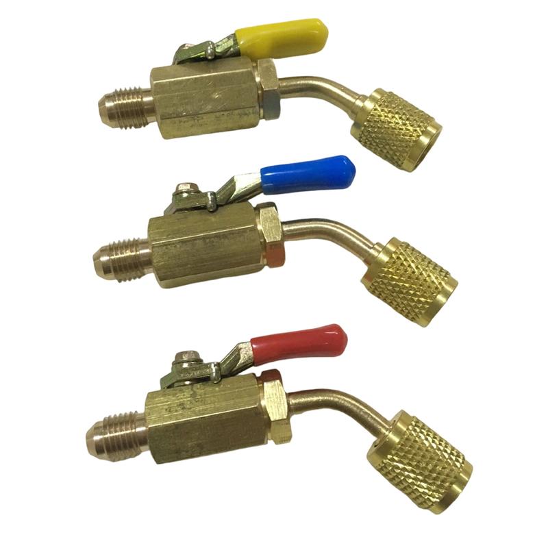 Адаптер клапана A2L R-32 R-454B 1/4" наружная резьба под развальцовку 1/4" левая внутренняя шаровой кран Зарядные шланги для холодильного оборудования Детали двигателя