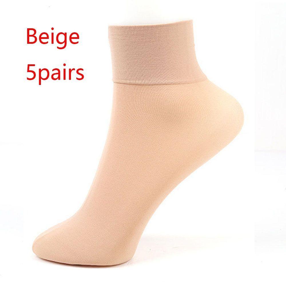 Warm Nylon Ankle Socks 1/5 Pairs Business Sock Fashion Wide Mouth Socks Winter
