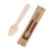 Heiko Disposable Wooden Spoons, 110mm, Unbleached Paper, Kraft Wood, Individually Wrapped, Length: 110mm, Pack of 100, 004514134