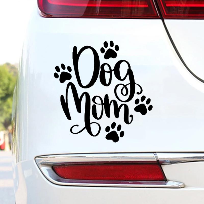 Show Your Love For Your Dog - Adorable Dog Mom Decal Vinyl Sticker For Cars, Trucks, SUVs, And More!