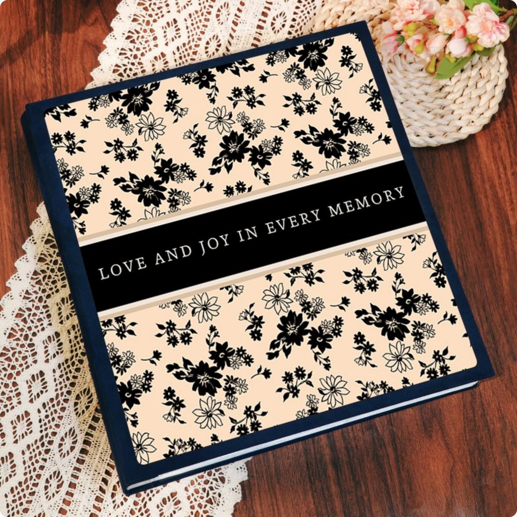 Hard Cover Photo Album Protective Decorative Floral Album Photo 10x15 Large Memory Book for Home Photo Storage