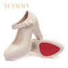 Female and Female Students Spring and Summer Leather Comfortable High-heeled Dress Shoes Mary Jones Ladies