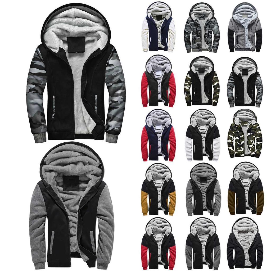 Мужская осенне-зимняя новая модная свободная повседневная плюшевая куртка контрастного цвета