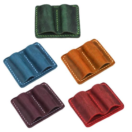 Подставка для ручек из искусственной кожи, двойная книга-петля, практичный органайзер для ручек, сшитая вручную ручка