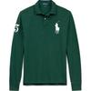 Polo FW23 Solid Color Logo Embroidered Long Sleeve Polo Shirt Men Tops Green MNPOKNI16820256-300
