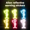 1 шт. Автомобильная наклейка Personality Alien Peace Высокоотражающие виниловые наклейки для мотоциклов АксессуарыНаклейки для декора автомобиля