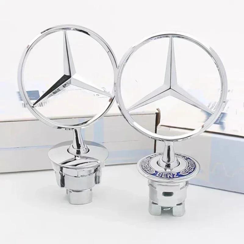 Автомобильная наклейка для Mercedes Benz 1 шт. Логотип-эмблема на передний капот автомобиля Декоративный значок из цинкового сплава Для Mercedes Benz W204 W220 C180 C200