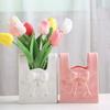 Керамическая ваза с акцентом в виде банта Розовая Белая Бант/Сумочка/Букет Цветочная ваза для гостиной столовой полки стола настольного декора