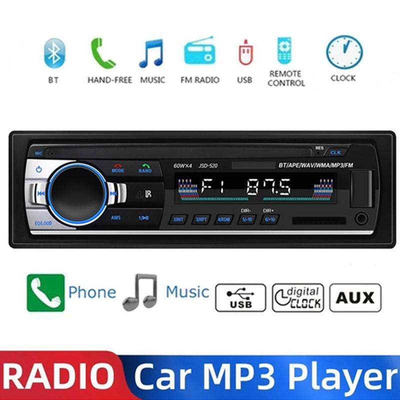 Автомобильный радиоприемник, стерео MP3-плеер, цифровой Bluetooth, FM-аудио, музыкальный приемник, USB/SD/MMC с входом AUX