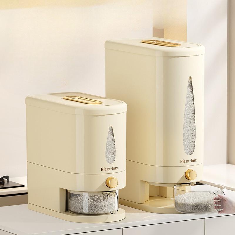 Ведро для пяти видов зерна и прочего зерна, Кухонное щелевое ведро для риса, Ведро для хранения риса, защищенное от насекомых и влаги, Ведро для риса с прессовым механизмом