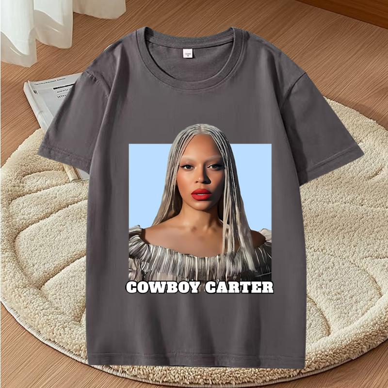 Бейонсе Cowboy Carter Музыкальный Тур 2025 Мерч Футболка Унисекс s Женский Оверсайз Топ 100% Хлопок Короткий Рукав Летний Принт Унисекс Топы