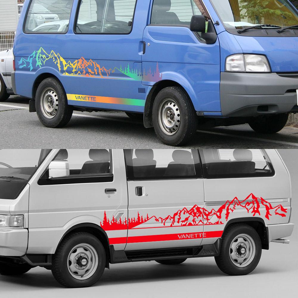 Боковые наклейки для автомобиля Nissan Vanette C22 Nomad S21 Van Camper графика в горном стиле Декор наклейка виниловая крышка авто