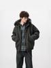 Men's Winter Retro Haute Couture Cotton Jacket with Fur Collar, Plus Velvet Thickened, Warm Outerwear.