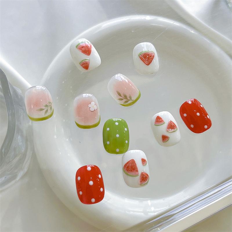 Cartoon Watermelon Nail Art Stickers Creative Self-Adhesive Nail Stickers Kawaii Nail Decals Diy Nail Decoration Accessories