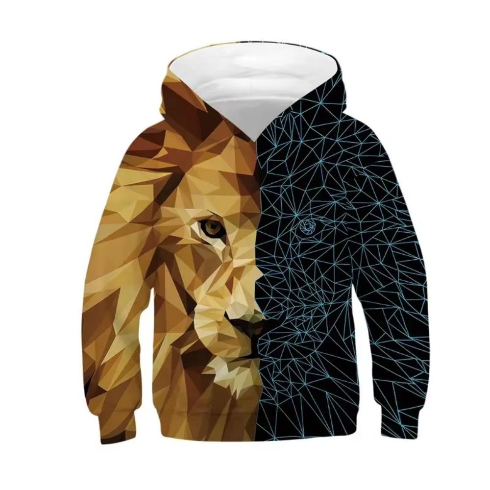 New Animal Lion Pattern 3D Printed Men's Hoodie Spring and Autumn Casual Long Sleeve Hoodie Street Loose Sweatshirts Men's Tops