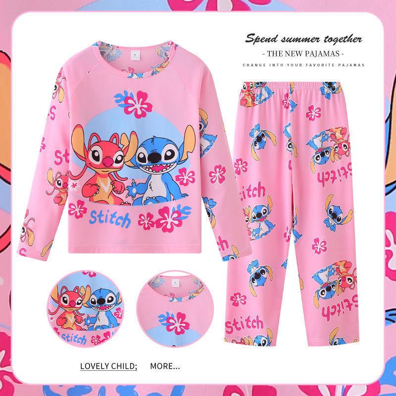 Southeast Asia Kids' Demon Slayer Pajamas: Long Sleeve & Pants Set for Girls