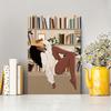 1pc Vintage Library Bookshop Canvas Wall Art Poster Book Stacks Book Lovers Gifts Living Room Kitchen Bathroom Decor