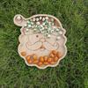 Christmas Snack Tray Santa Reindeer Bamboo Serving Platter for Candy Desserts Fruits Holiday Charcuterie Board Hostess Gifts