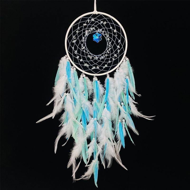 Tree Of Life Dream Catcher Handmade Pink Gravel Wall Hangings Feather Craft Home Decor Wind Chimes Dreamcatchers Room Decorate Quality