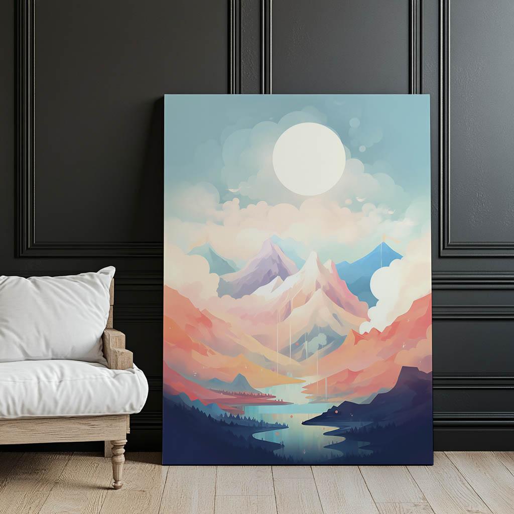 Pastel Melody of the Mountains Pastel Melody of the Mountains, 50X70 Cm, Frameless, Matte Paper 230 Gsm