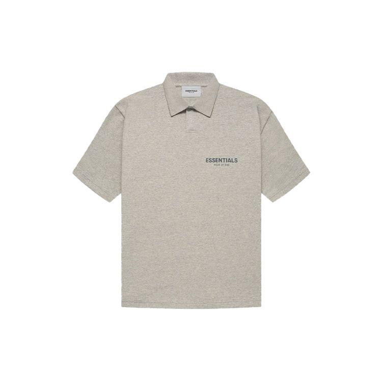 Fear of God Essentials Поло с коротким рукавом Осень/Зима 2021 Унисекс Топы Темно-серый Овсяный FOG-FW21-595