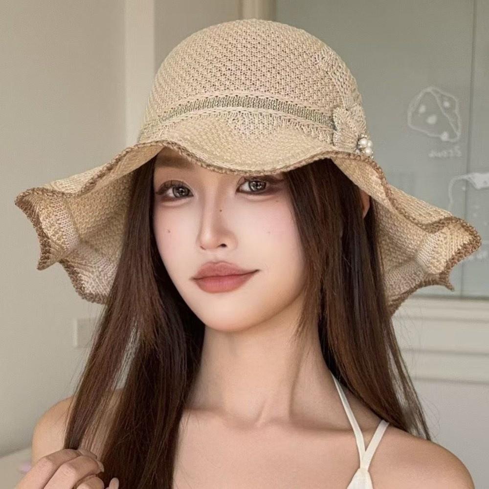 Breathable Fisherman Cap Big Brim Bucket Hat Trendy Sun Hat for Women